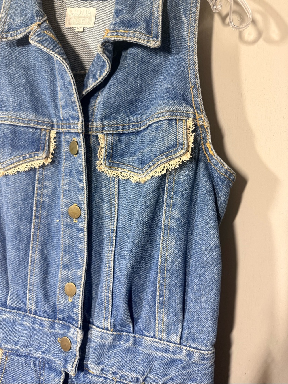 Moda International Blue Denim Sleeveless Button Front Dress - Picture 2 of 4